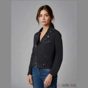 Pierre Balmain Cotton Moto Jacket Dark Navy